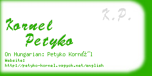 kornel petyko business card